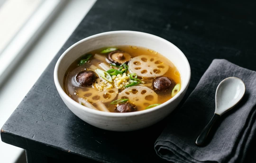 Lotus Stem & Mushroom Soup