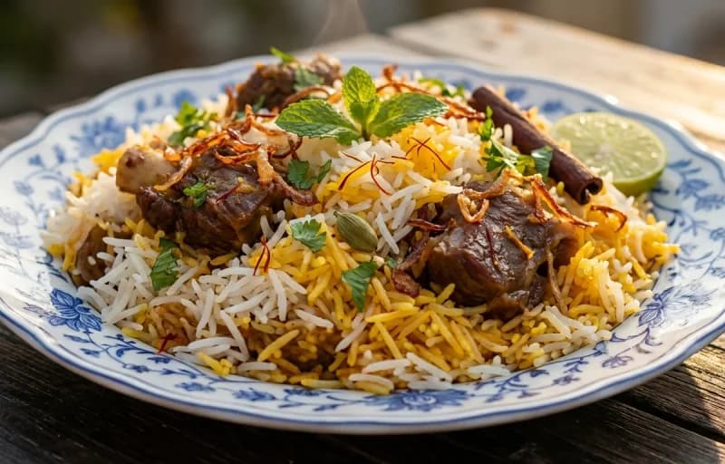 Lucknowi Mutton Biryani with Cucumber Raita - Recipe 1