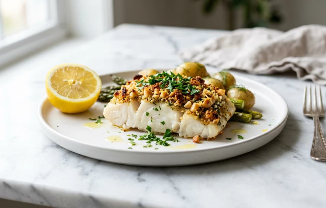 Macadamia Crusted Halibut