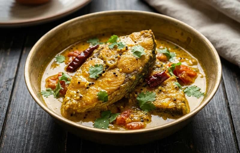 Machha Besara, Bihari Arna and Saga Bhaja - Recipe 1