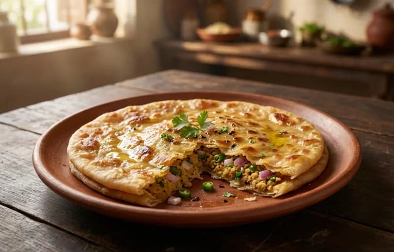 Makuni Paratha, Dahi and Fried Egg - Recipe 1