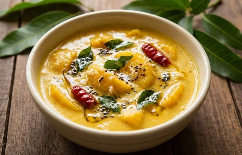 Matta Rice, Mambazha Pulissery, Cabbage Thoran and Pappadam - Recipe 2