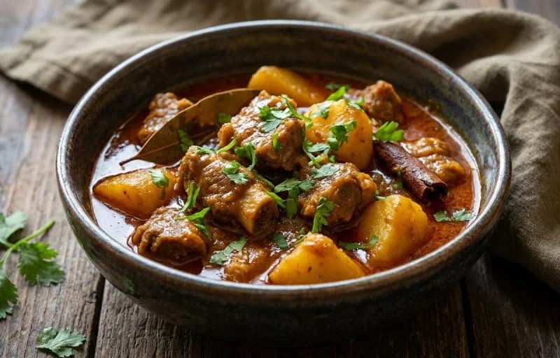 Mansa Aloo Jhola with Bhaja Bhaat - Recipe 1