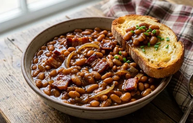 Maple Baked Beans on Toast with Fried Egg - Recipe 1