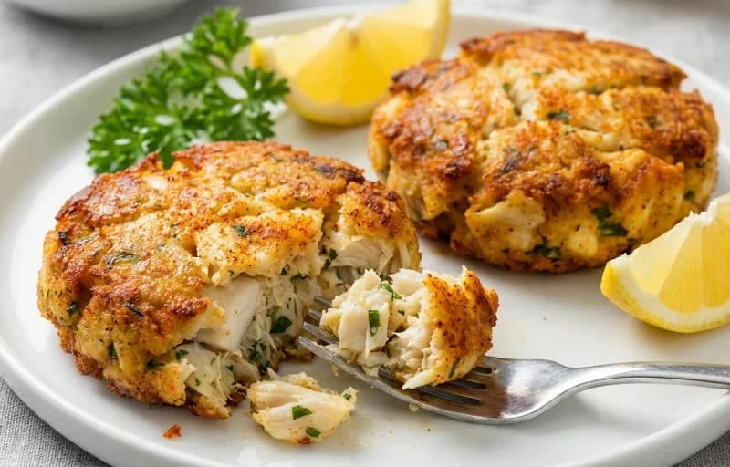 Maryland Crab Cakes, Remoulade Sauce, Arugula Salad and Garlic Herb Fingerling Potatoes - Recipe 1