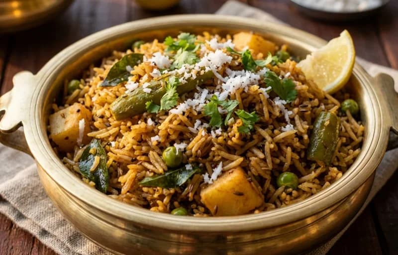 Patra ni Machhi, Masala Bhaat and Gujarati Dal - Recipe 2