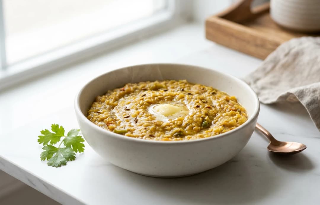 Masala Oats And Moong Dal Khichdi
