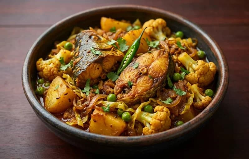 Masor Mur Diya Bhaji, Joha Rice and Masur Dal Tadka - Recipe 1