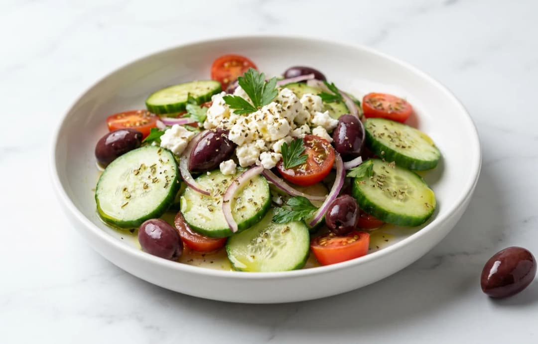 Mediterranean Cucumber & Olive Salad