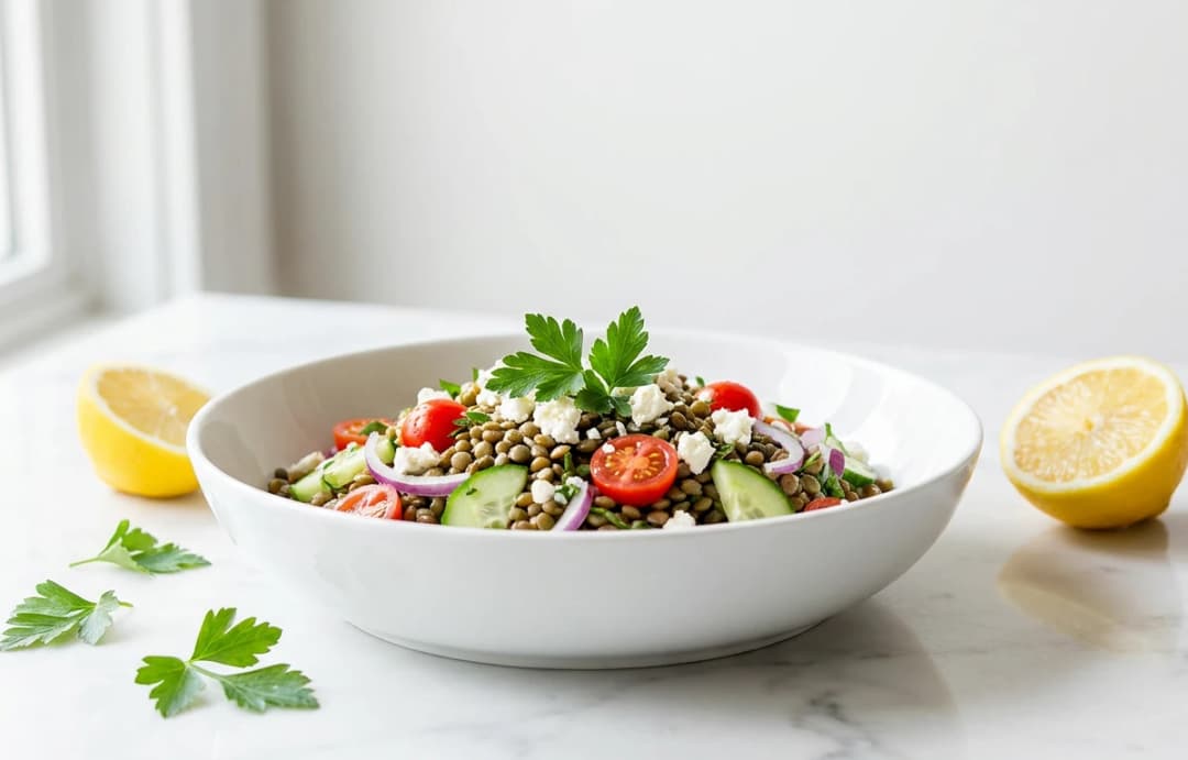 Mediterranean Green Lentil Salad