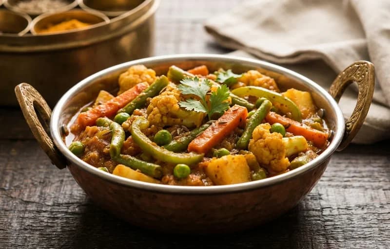 Mix Vegetable Sabzi, Phulka and Moong Dal Tadka - Recipe 1