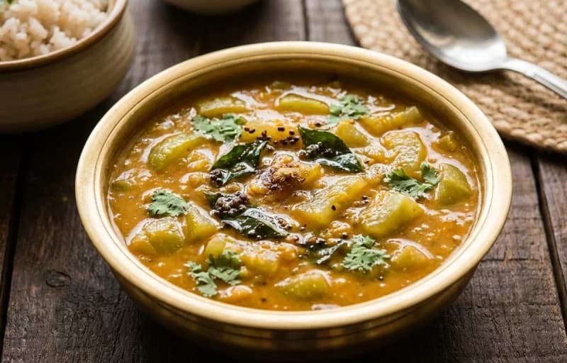 Matta Rice, Mogekayi Huli and Long Beans Palya - Recipe 2