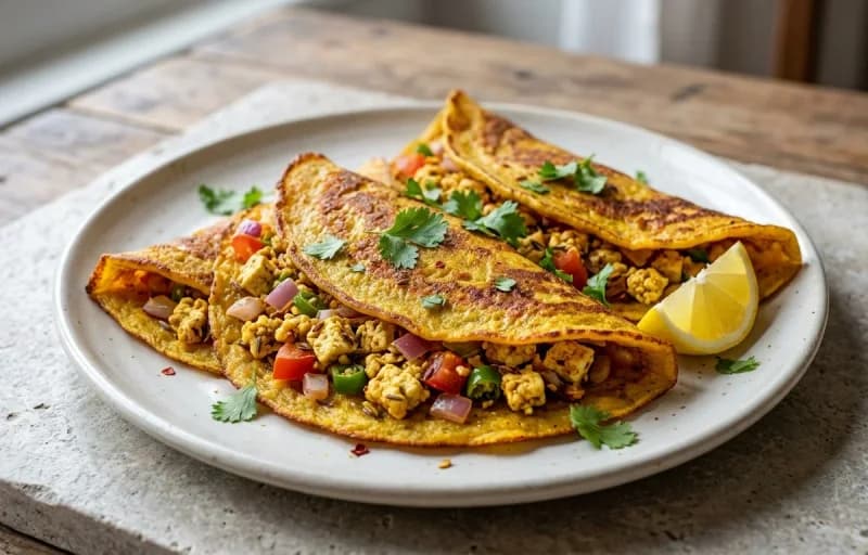 Moong Dal Cheela with Tofu with Tamarind Chutney - Recipe 1