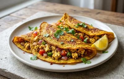 Moong Dal Cheela with Tofu