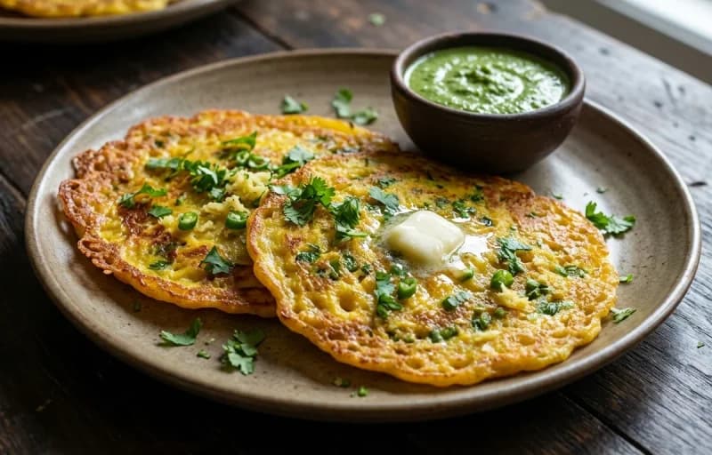 Moong Dal Dhirde with Tomato Chutney - Recipe 1