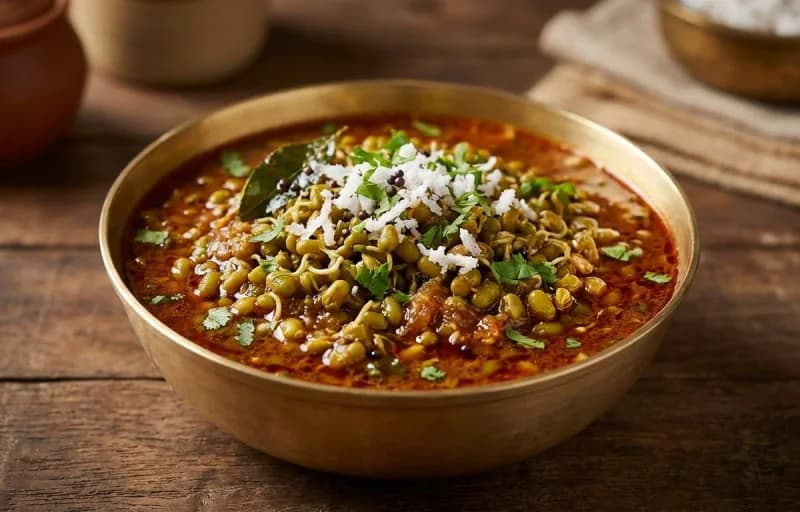 Goan Red Rice, Moongachi Gathi and Kelyachi Bhaji - Recipe 2