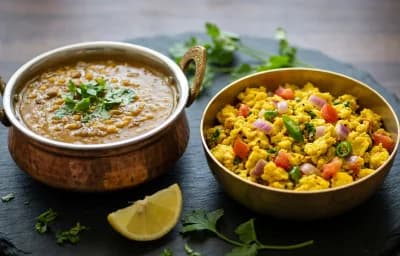 Moth Dal with Egg Bhurji
