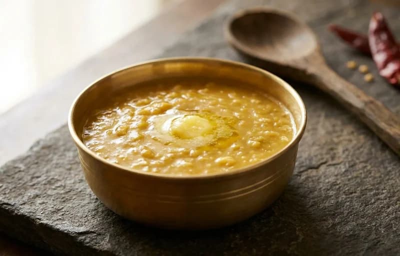 Steamed Basmati Rice, Muddapappu, Ghee, Gongura Pachadi and Biyyam Vadiyalu - Recipe 2