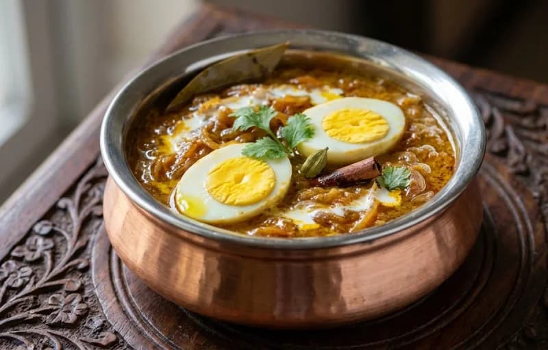 Mughlai Anda Do Pyaza, Saffron Sheermal and Mint Raita - Recipe 1