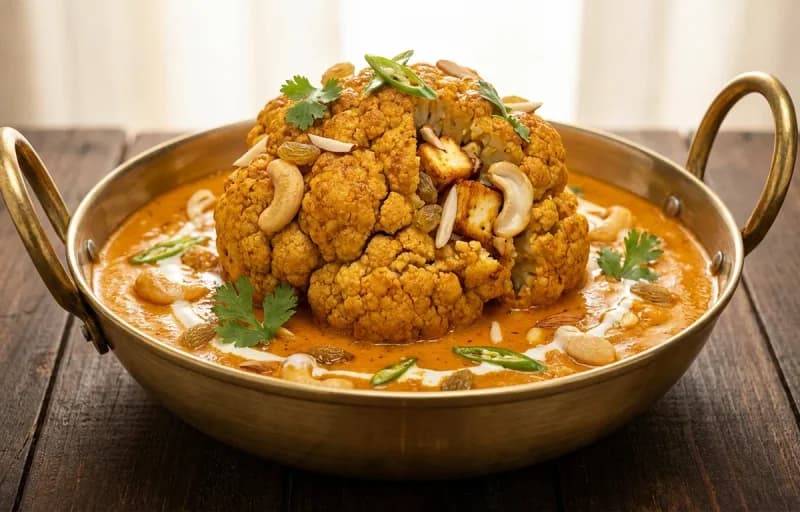 Mughlai Gobi Musallam, Roomali Roti and Dal Bukhara - Recipe 1