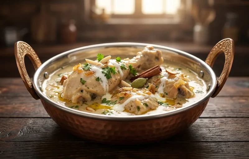 Murg ka Mokul, Steamed Basmati Rice and Gatte ki Sabzi - Recipe 1