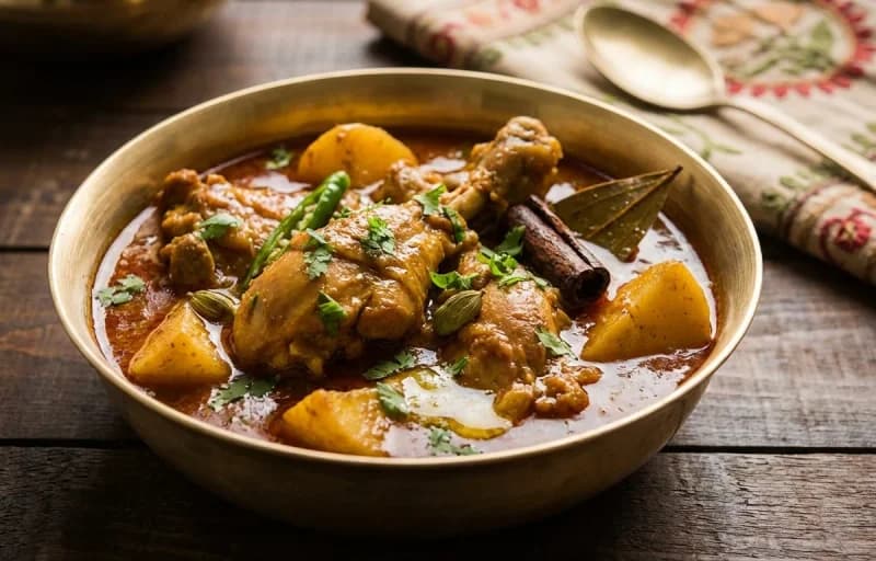 Murgir Jhol, Steamed Basmati Rice, Ucche Bhaja and Gondhoraj Ghol - Recipe 1