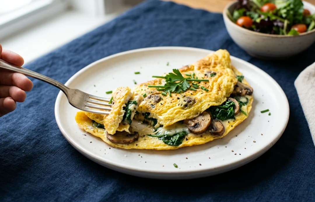 Mushroom & Spinach Omelette