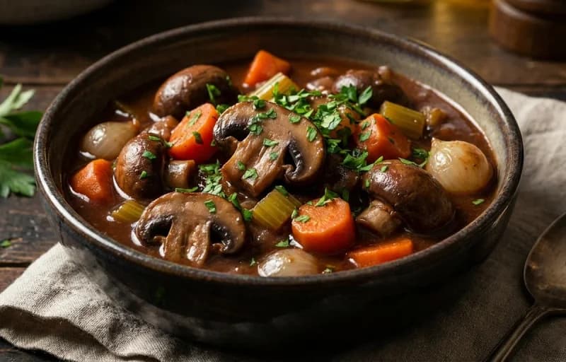 Mushroom Bourguignon