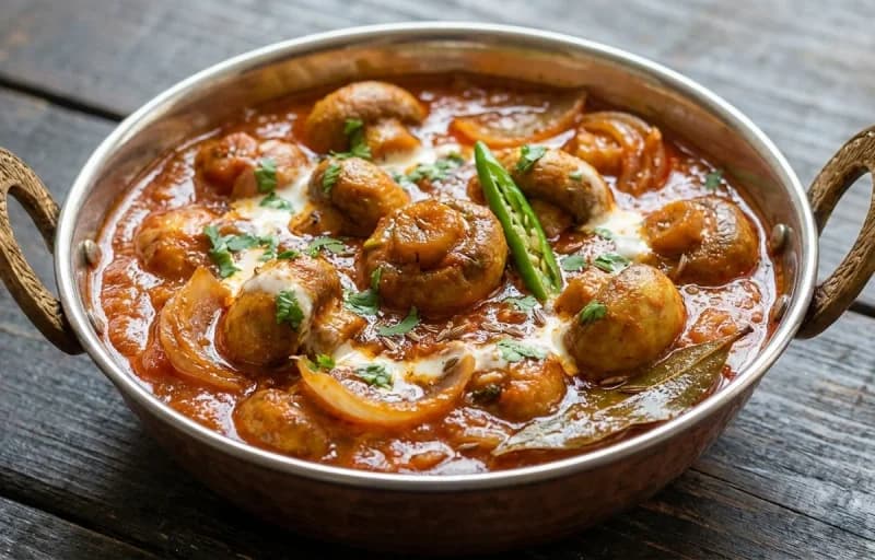 Mushroom Do Pyaza with Roti - Recipe 1