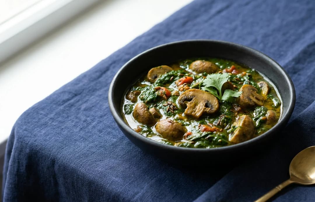 Mushroom Spinach Curry