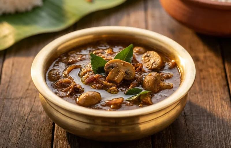 Pathiri with Mushroom Theeyal - Recipe 2