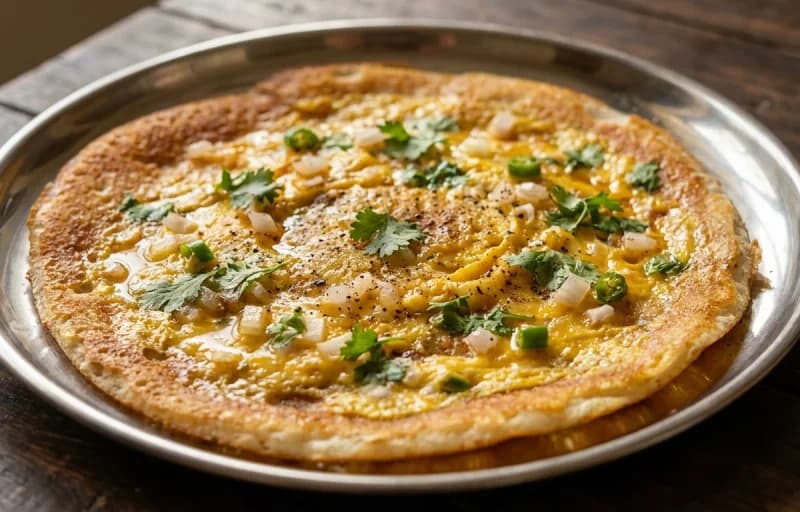 Muttai Dosai, Vegetable Sambar and Coconut Chutney - Recipe 1