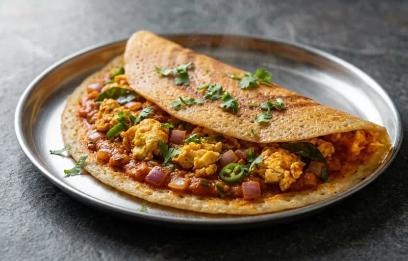 Muttai Kari Dosa with Kara Chutney - Recipe 1