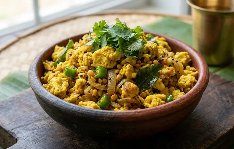 Muttai Poriyal, Tomato Rice and Curd - Recipe 1