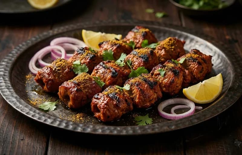 Mutton Boti Kebab with Mint Chutney - Recipe 1