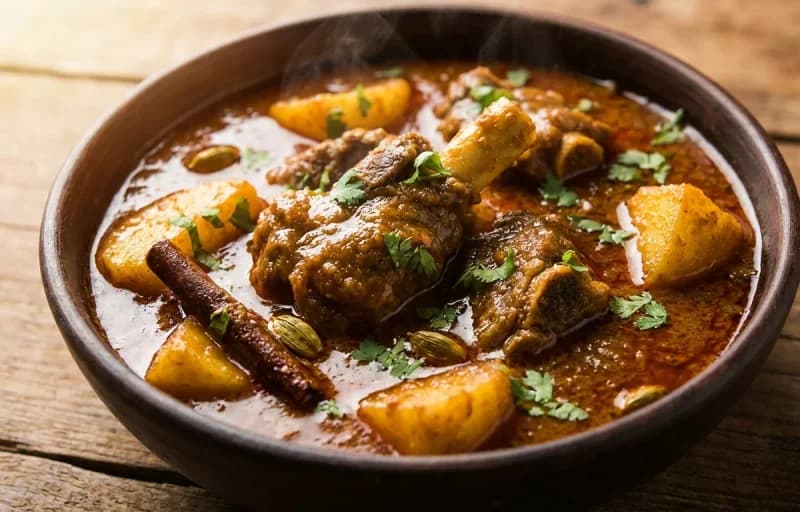 Mutton Kalia, Roti and Sirka Pyaz - Recipe 1