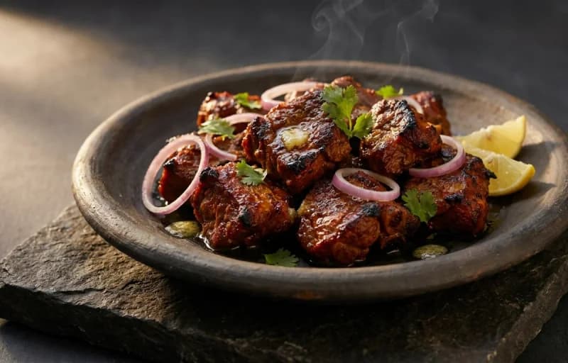 Mutton Soola, Mint Chutney and Indian Onion Rings - Recipe 1