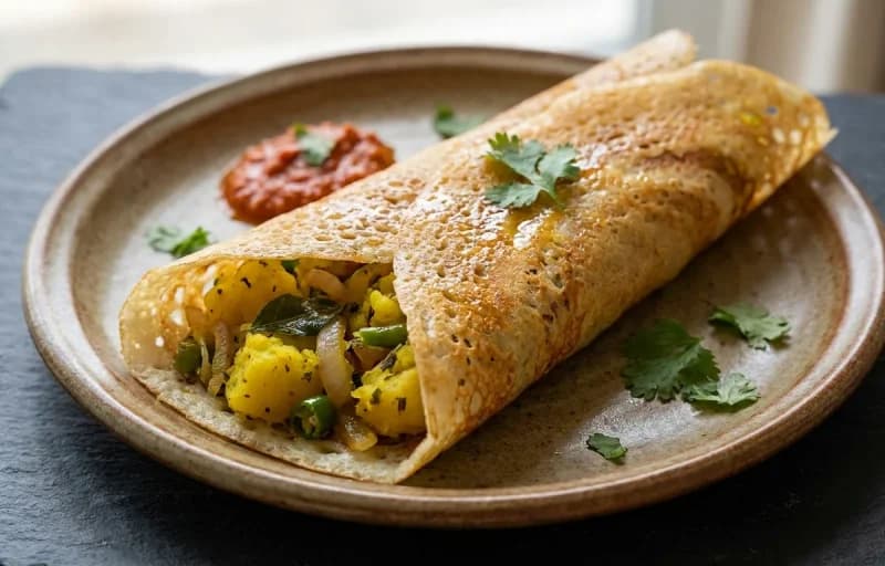 Mysore Masala Dosa, Vegetable Sambar and Coconut Chutney - Recipe 1