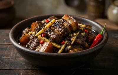 Naga Pork with Black Sesame