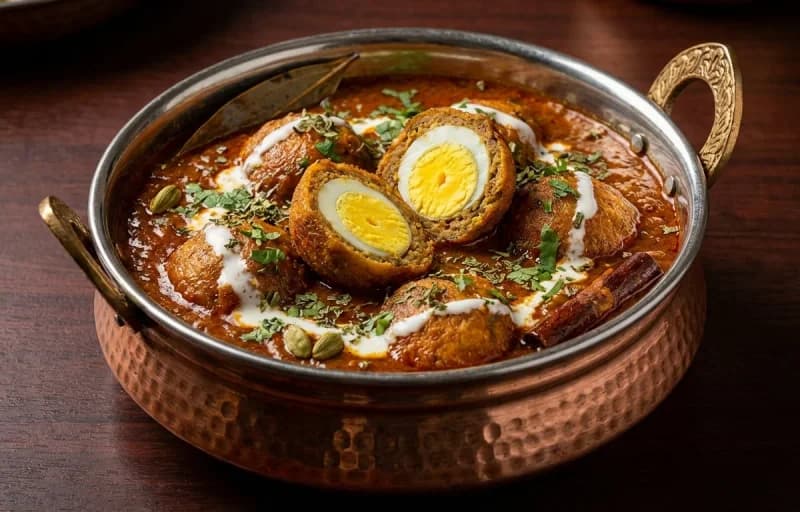Nargisi Kofta Curry, Butter Naan and Kachumber Salad - Recipe 1