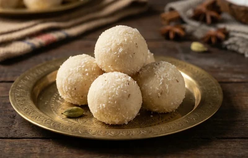 Rava Sira with Narikol Laru - Recipe 2