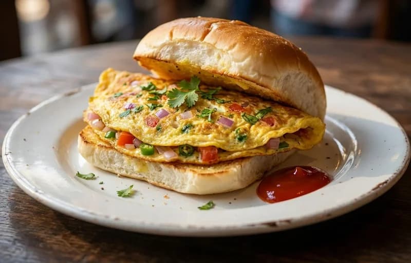 Omelette in a Bun