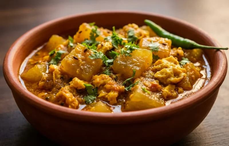 Steamed Basmati Rice, Omita Koni Anja and Mati Dal - Recipe 2