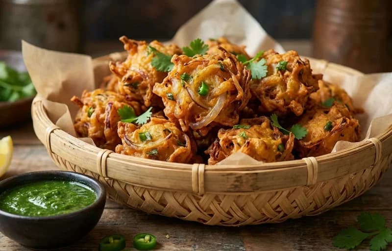 Onion Pakora with Mint Chutney - Recipe 1