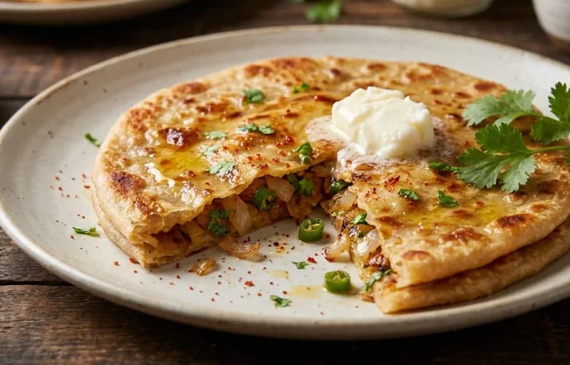 Onion Paratha, White Butter and Masala Chai - Recipe 1