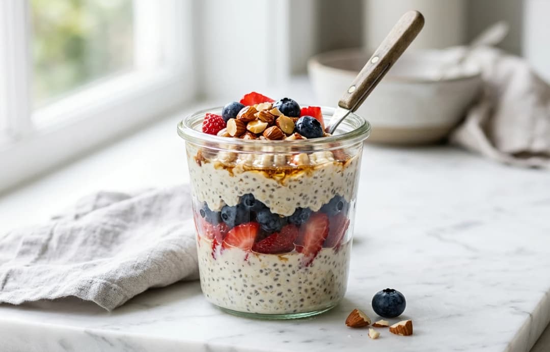 Overnight Chia & Berry Oats
