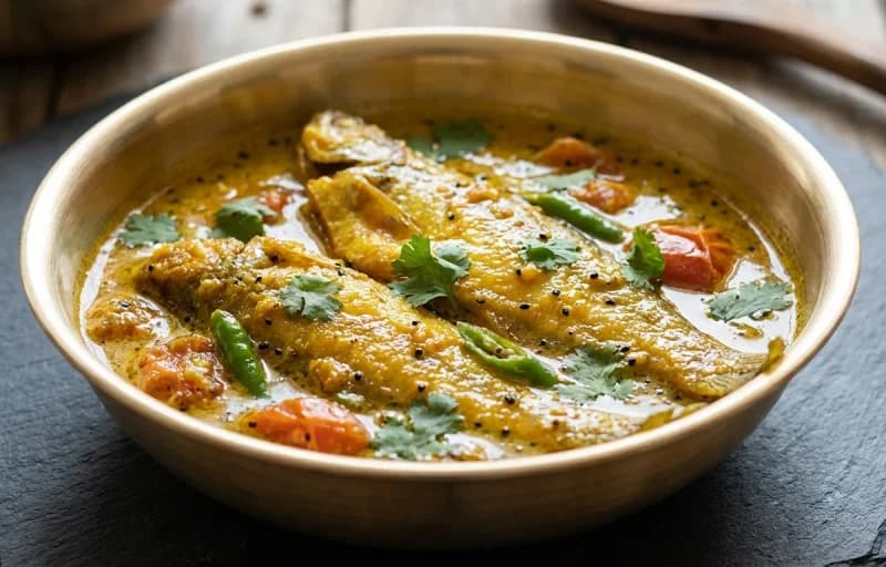 Pabda Maacher Jhal, Steamed Basmati Rice and Masoor Dal Tadka - Recipe 1