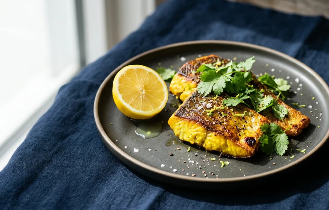 Pan-Seared Rohu with Turmeric & Lemon