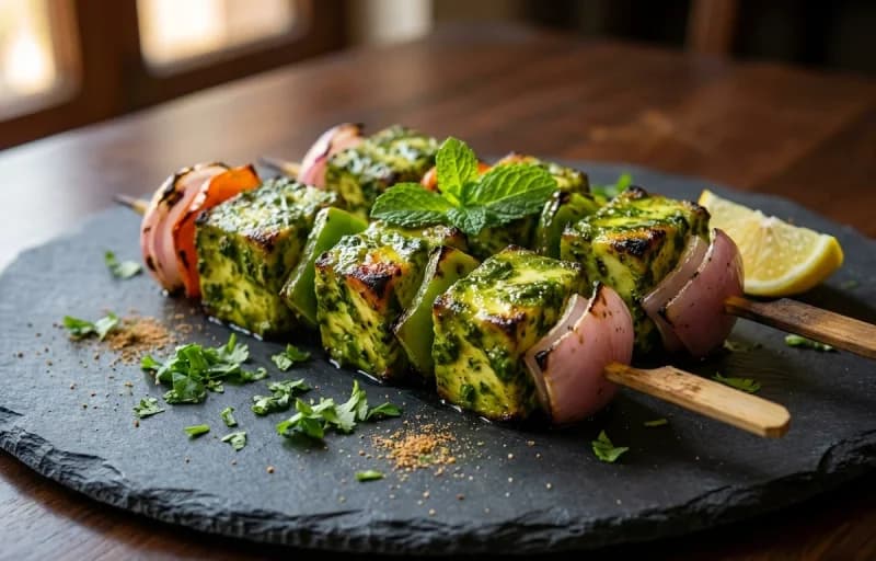 Paneer Hariyali Tikka with Pudhina Chutney - Recipe 1