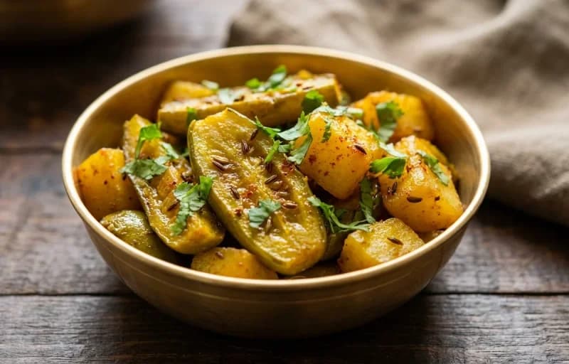 Parwal Bhujia with Paratha - Recipe 1